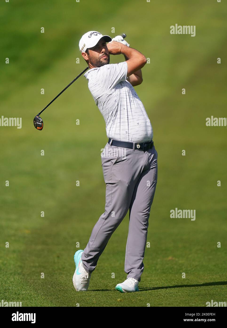 Adrian Otaegui am vierten Tag der BMW PGA Championship im Wentworth Golf Club, Virginia Water. Bilddatum: Sonntag, 11. September 2022. Stockfoto