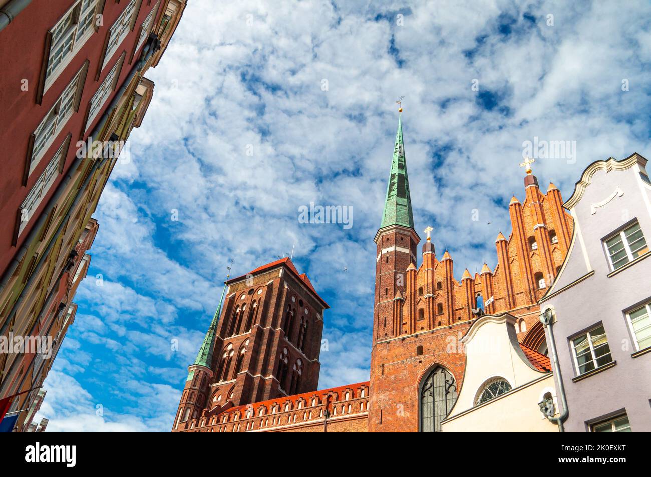 Kathedrale von Danzig, Marienkirche. Gotische katholische Backsteinkirche Stockfoto