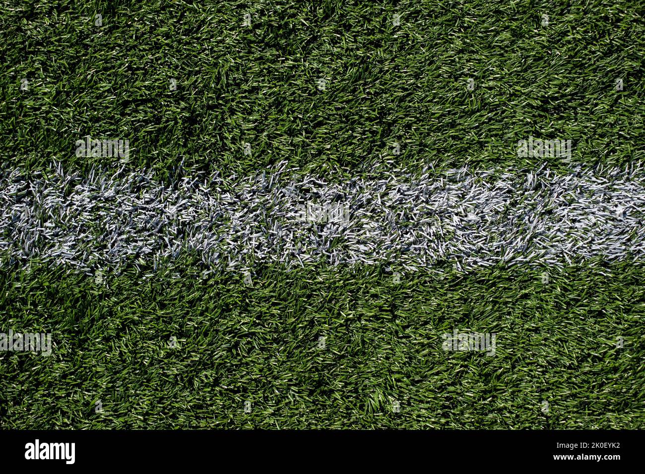 Grün Fußball Gras Hintergrund mit weißer Linie. Fußballstadion. Stockfoto
