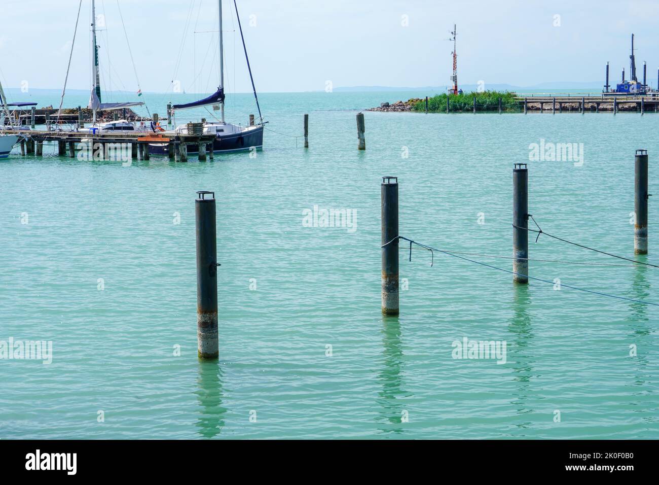 Segelboote in der Marina am Plattensee Stockfoto