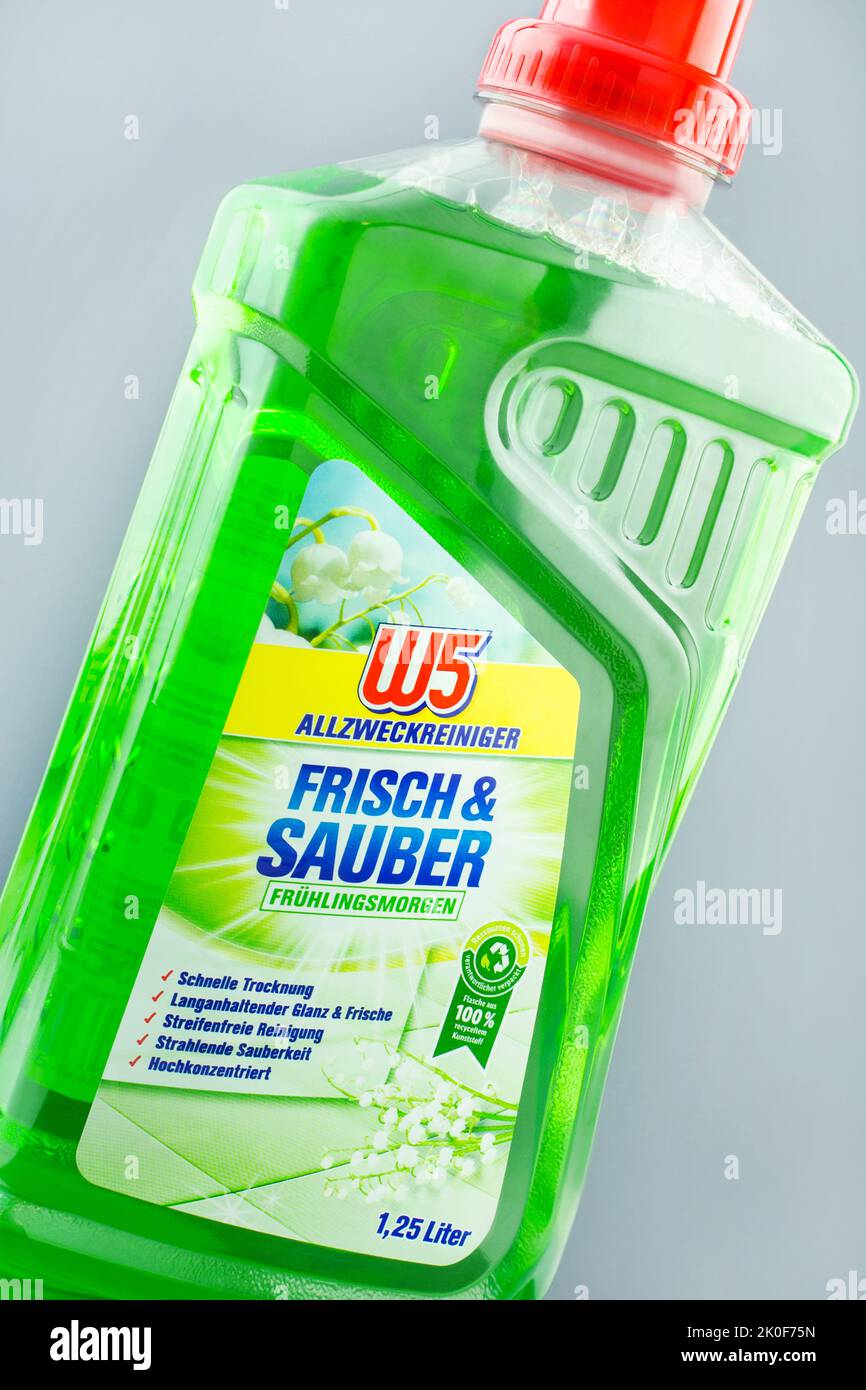 1 Flasche W5 Allzweckreiniger frisch und sauber Frühlingsmorgen Stockfoto