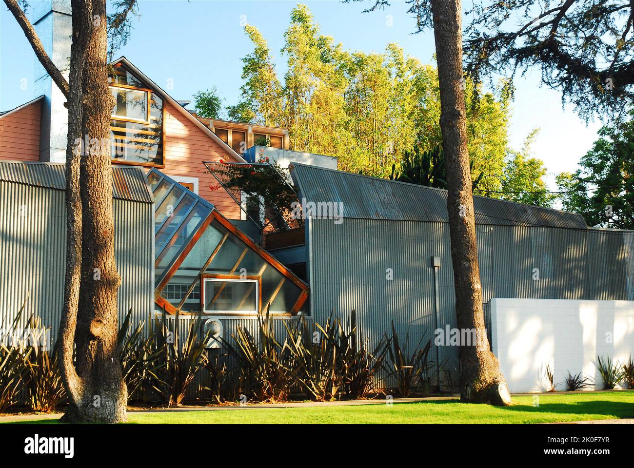 Der bekannte Architekt Frank Gehry nutzte seinen einzigartigen Lichteffekte bei der Gestaltung seines eigenen Hauses in Santa Monica in der Nähe von Los Angeles Stockfoto