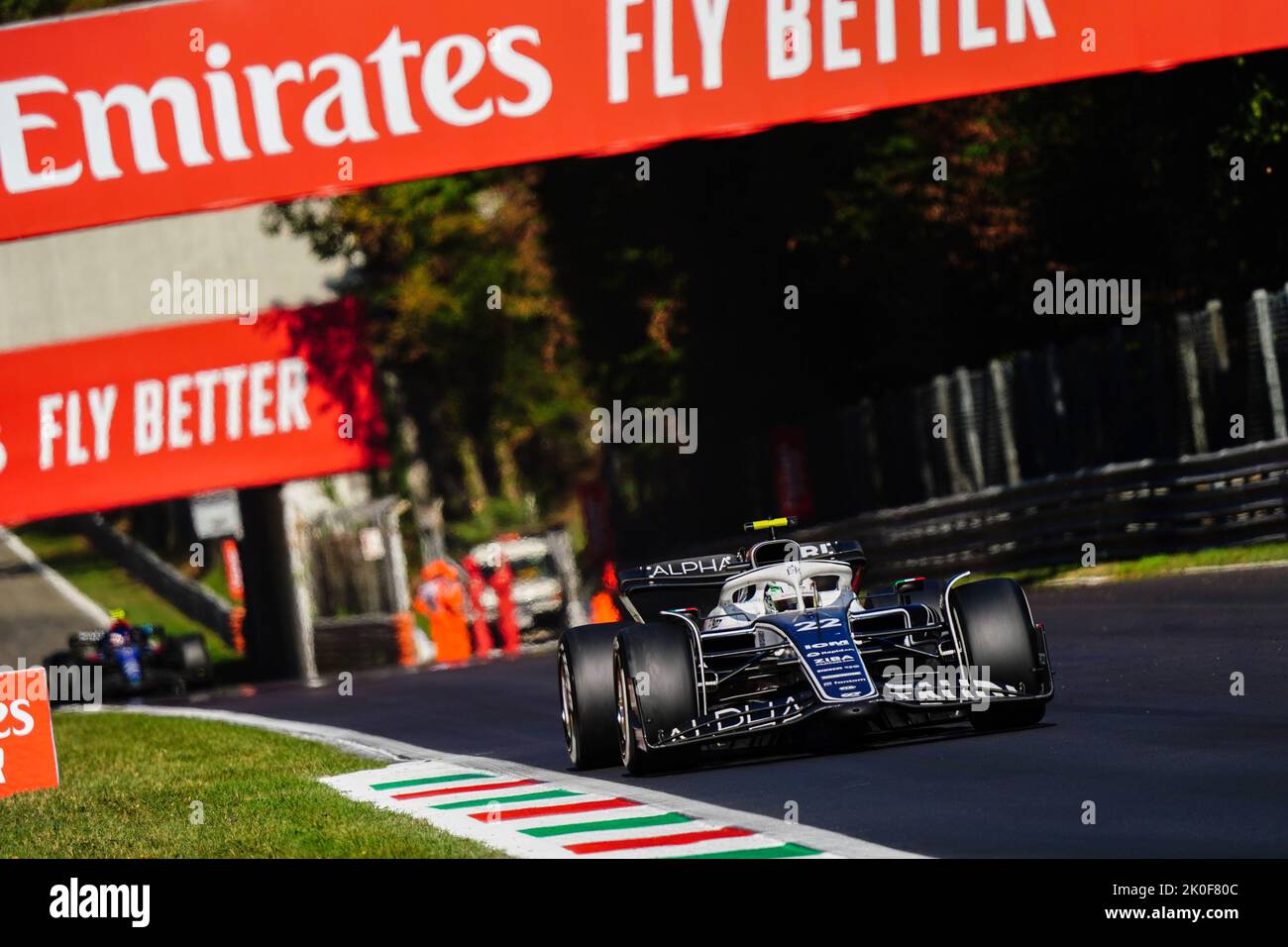 Monza, Italien. 11. September 2022. Yuki Tsunoda fährt die (22) Scuderia AlphaTauri AT03 während 2022 Formel 1 Pirelli Gran Premio d'Italia - großer Preis von Italien - Rennen, Formel 1 Meisterschaft in Monza, Italien, September 11 2022 Credit: Independent Photo Agency/Alamy Live News Stockfoto