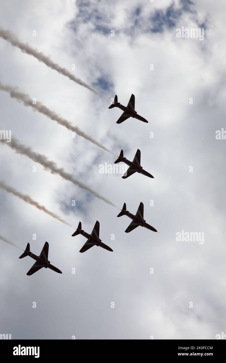 Rote Pfeile zeigen Team, scarborough Militärtag 2022 Stockfoto