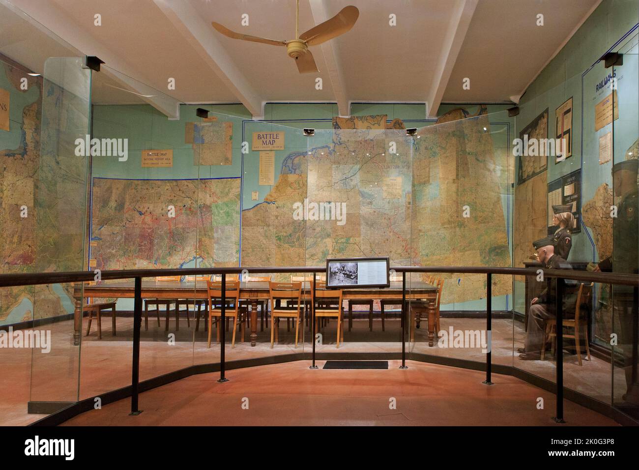 Der Raum im Museum der Redition, in dem Nazi-Deutschland am 7. Mai 1945 die bedingungslose Kapitulation in Reims (Marne), Frankreich, unterzeichnete Stockfoto