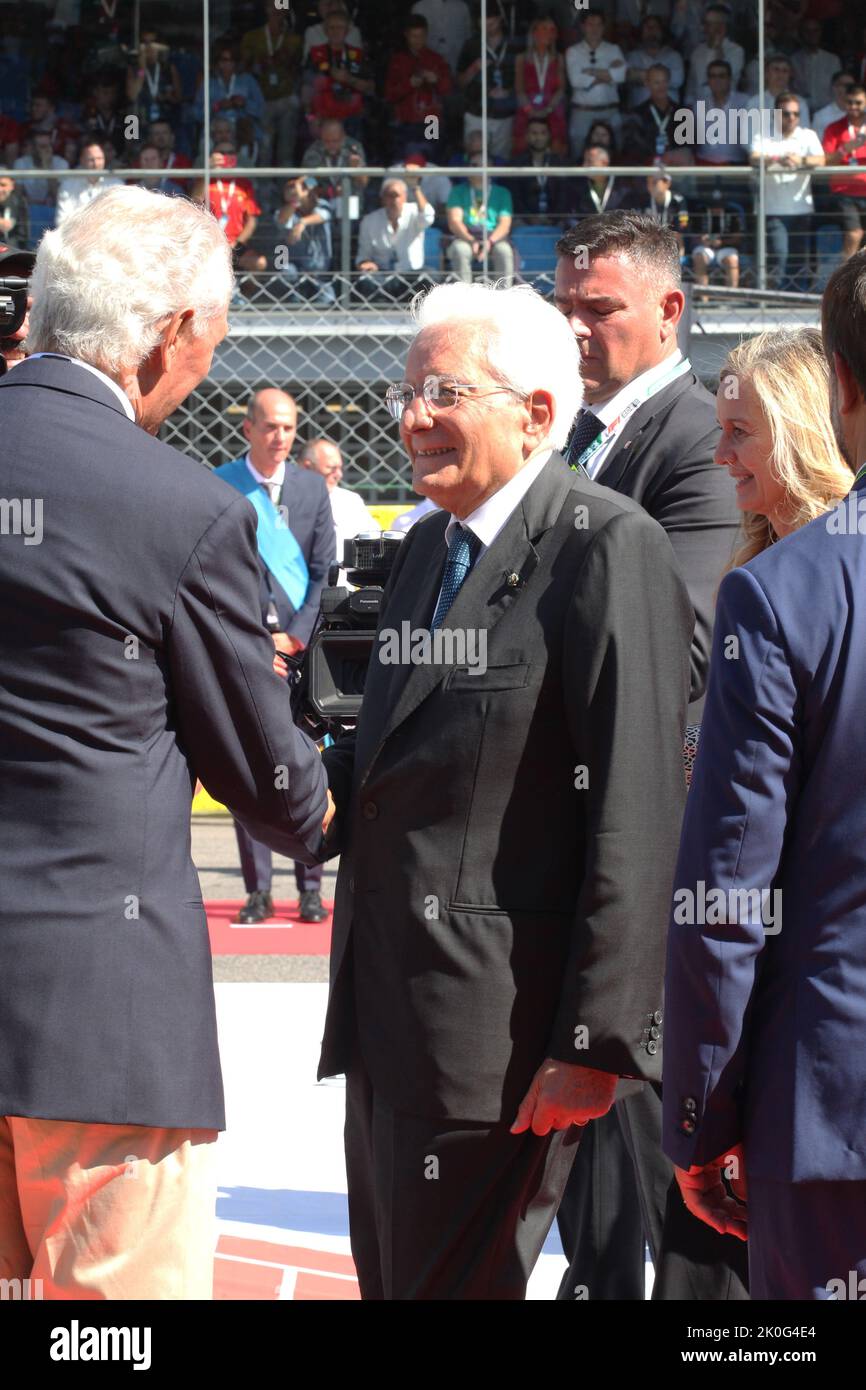 Monza, Italien. 11. September 2022. MONZA, Italien, 11. September 2022; der Präsident der Italienischen Republik Sergio Mattarella, Parco di Monza, Autodromo, Formel 1, F1, Großer Preis von Italien, GP d'Italie, Motorsport, Formel1, -Ehrenvolles Foto, Honorarhaftbar, Copyright © Arthur THILL /ATP images Credit: SPP Sport Press Photo. /Alamy Live News Stockfoto