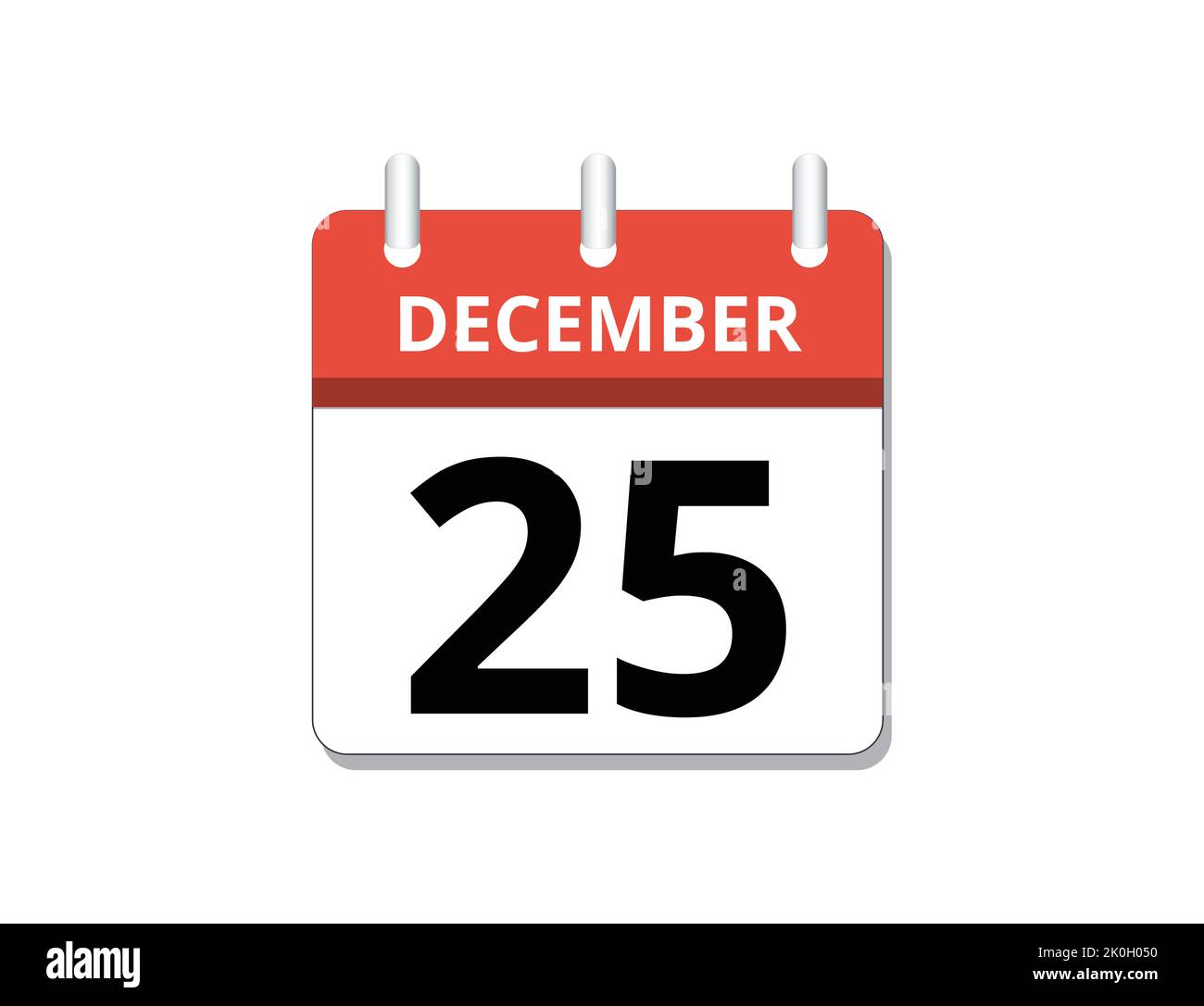 Dezember, 25. Kalender Symbol Vektor, Konzept von Zeitplan, Geschäft und Aufgaben Stock Vektor