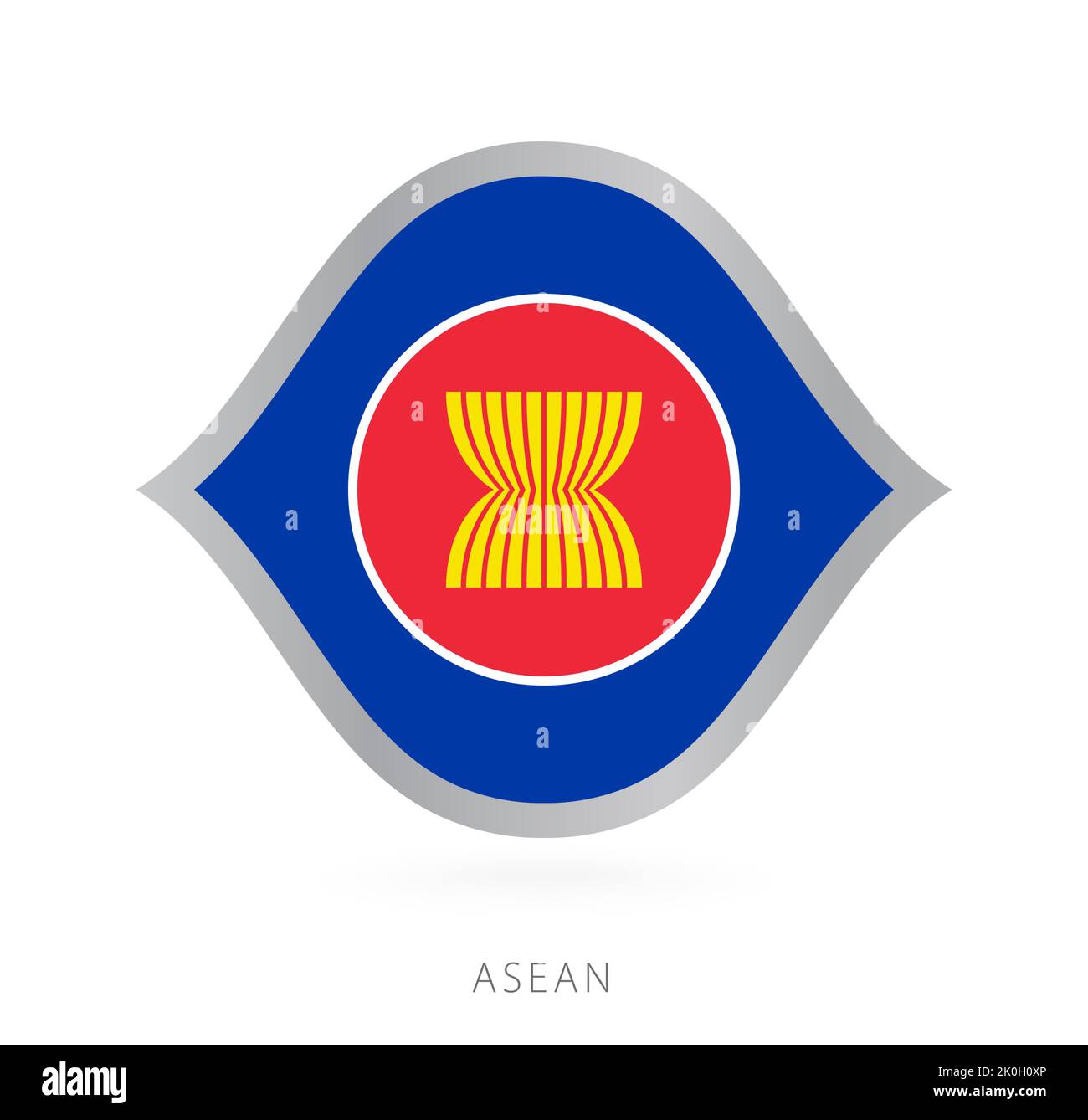 Flagge der ASEAN-Nationalmannschaft im Stil für internationale Basketballwettbewerbe. Vektorzeichen. Stock Vektor