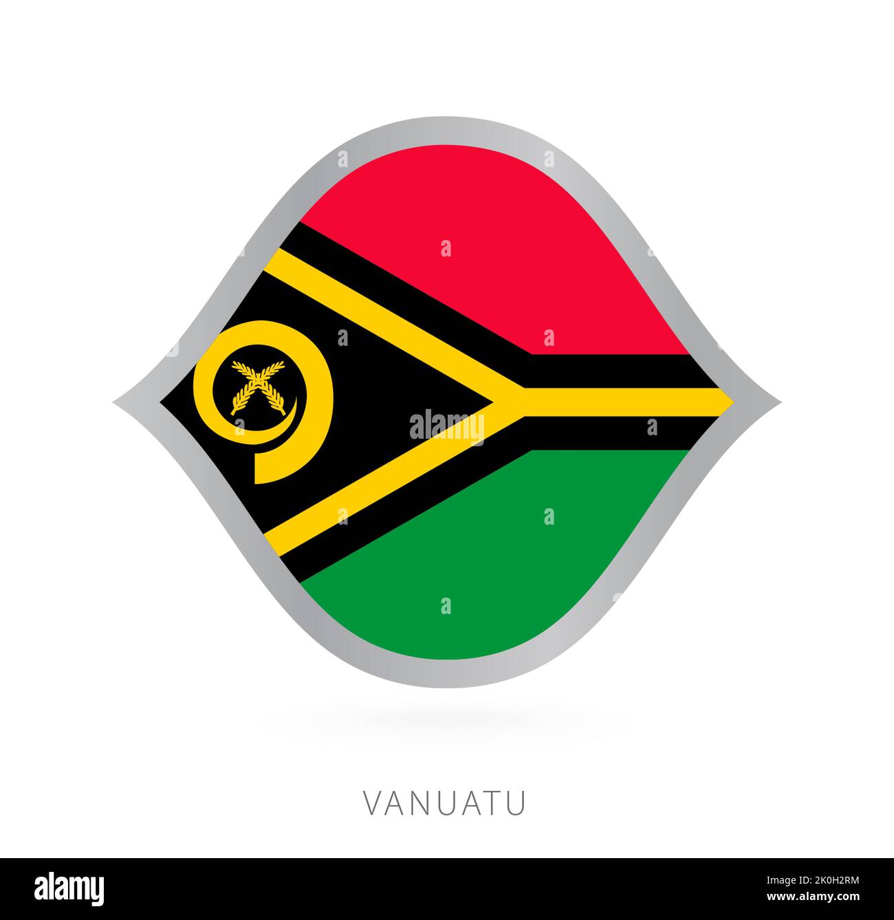 Die Nationalmannschaft von Vanuatu ist eine stilvolle Flagge für internationale Basketballwettbewerbe. Vektorzeichen. Stock Vektor