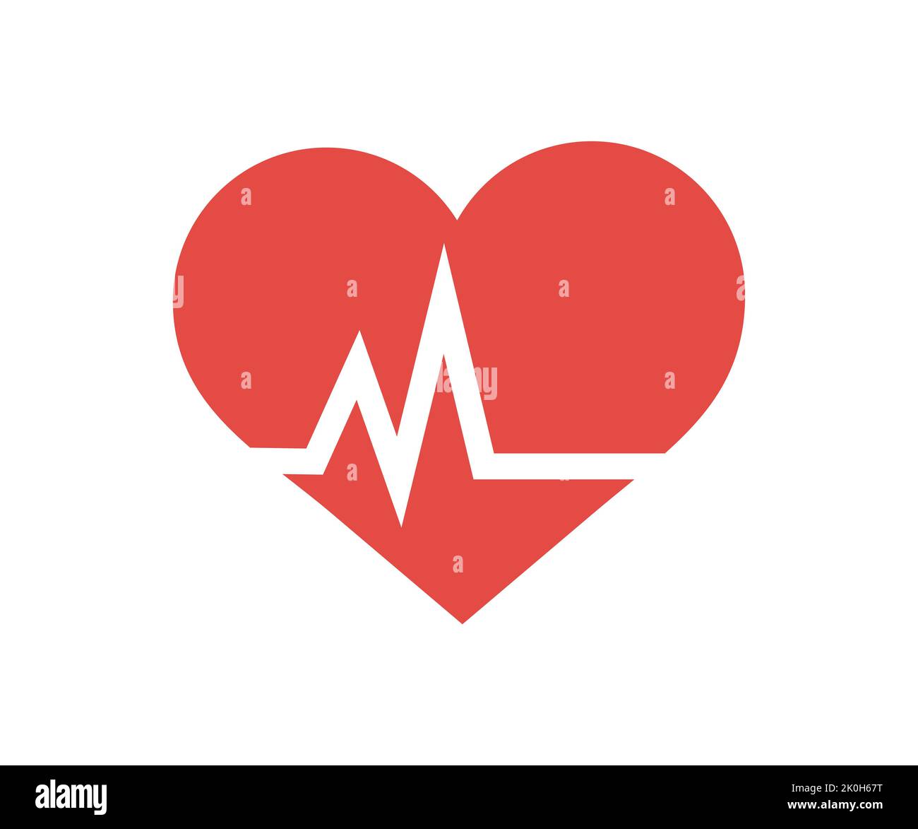 Symbol für arteriellen Blutdruck im flachen Logo-Design. Herzschlagmonitor, kardiovaskuläre Dystonie, arterielle Druckmessung. Pulsdiagnose. Stock Vektor
