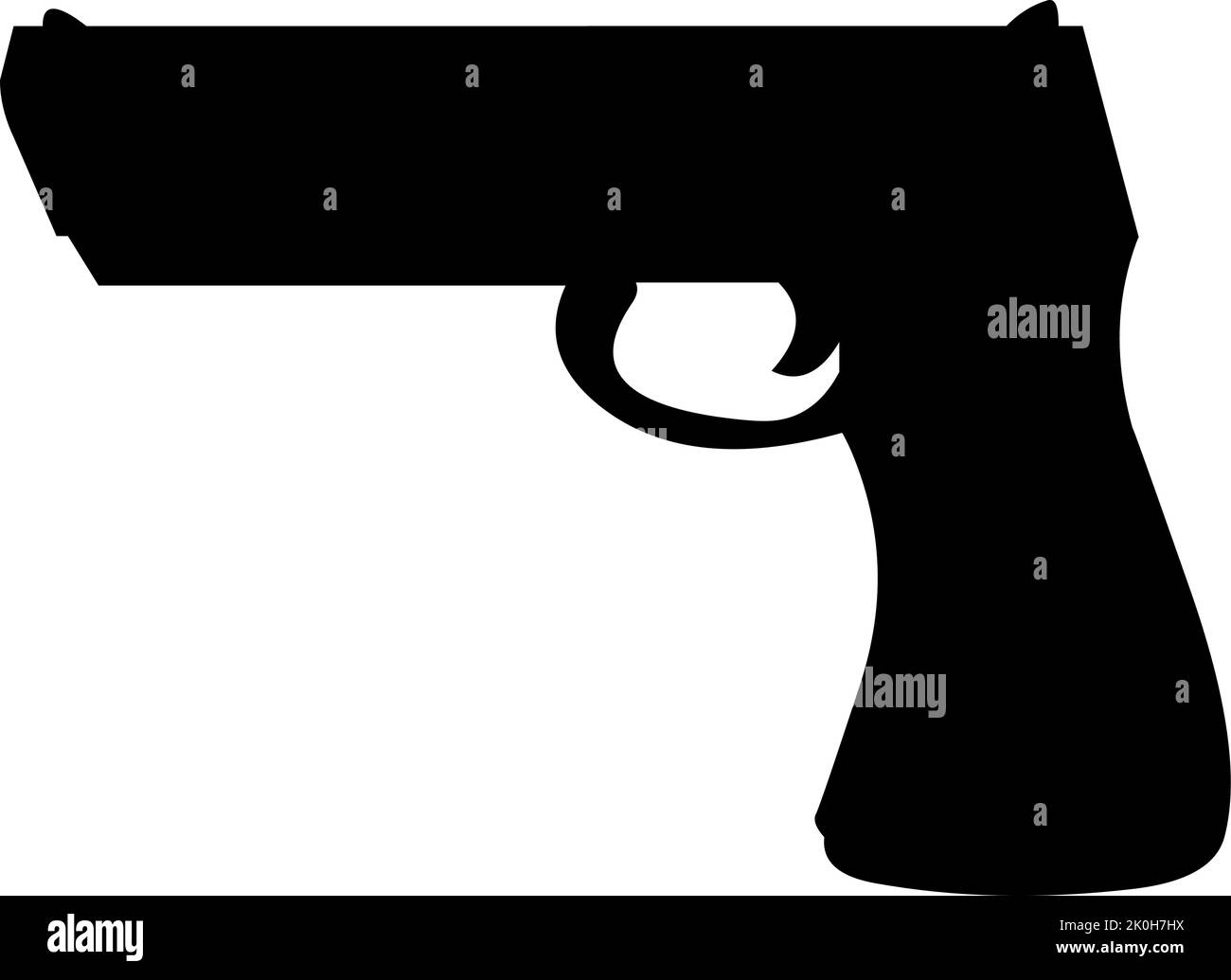 Vektor-Illustration der schwarzen Silhouette einer Waffe Stock Vektor