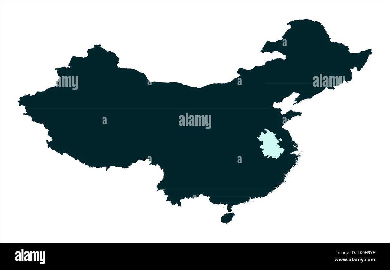 China-Karte mit Darstellung der Provinz Anhui Stock Vektor