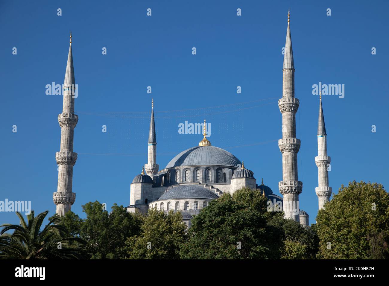 Istanbul, Türkei - 9-26-2022:eines der Symbole Istanbuls, der Blick auf die Sultanahmet Moschee Stockfoto