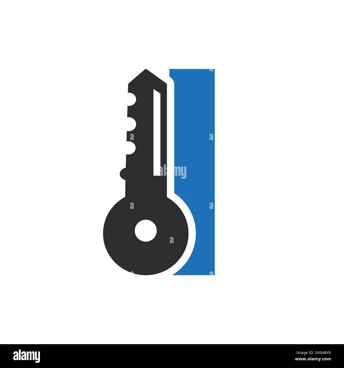 Buchstabe I Schlüssellogo Kombinieren Sie mit Haus-locker-Schlüssel für Immobilien und Haus-Vermietung Symbol-Vektor-Vorlage Stock Vektor