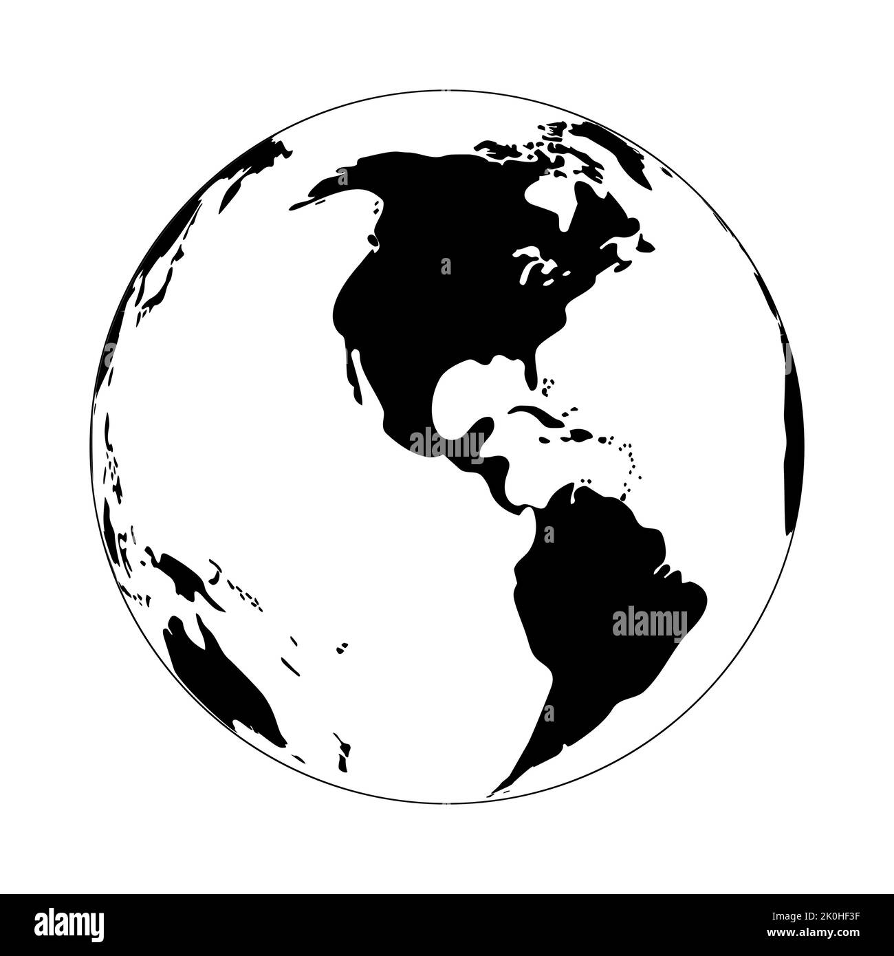 Erdglobuszeichen. Geografische Weltansicht in einfacher Silhouette. Designelement. Stock Vektor