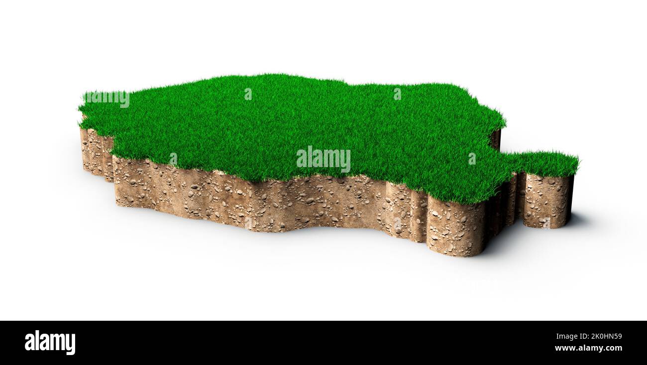 Eine Illustration der Rumänienkarte aus dem Jahr 3D Stockfoto