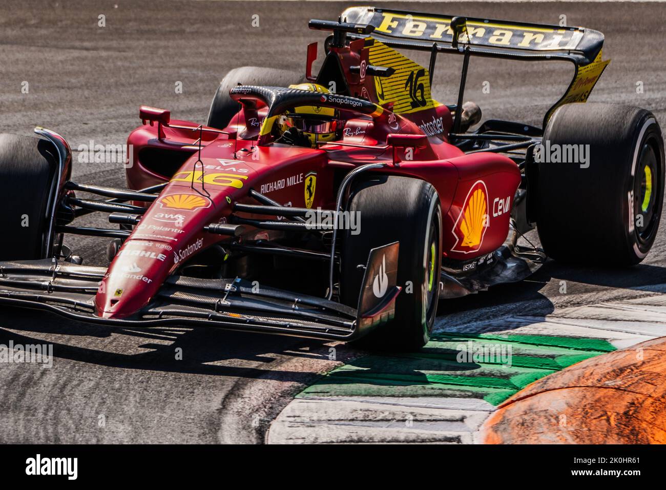 MONZA, Italien, 09. September 2022; #16, Charles LECLERC, MCO, Team Scuderia Ferrari, F1-75, Ferrari 065-Motor, während der Formel 1, F1, Italienischer Grand PR Stockfoto