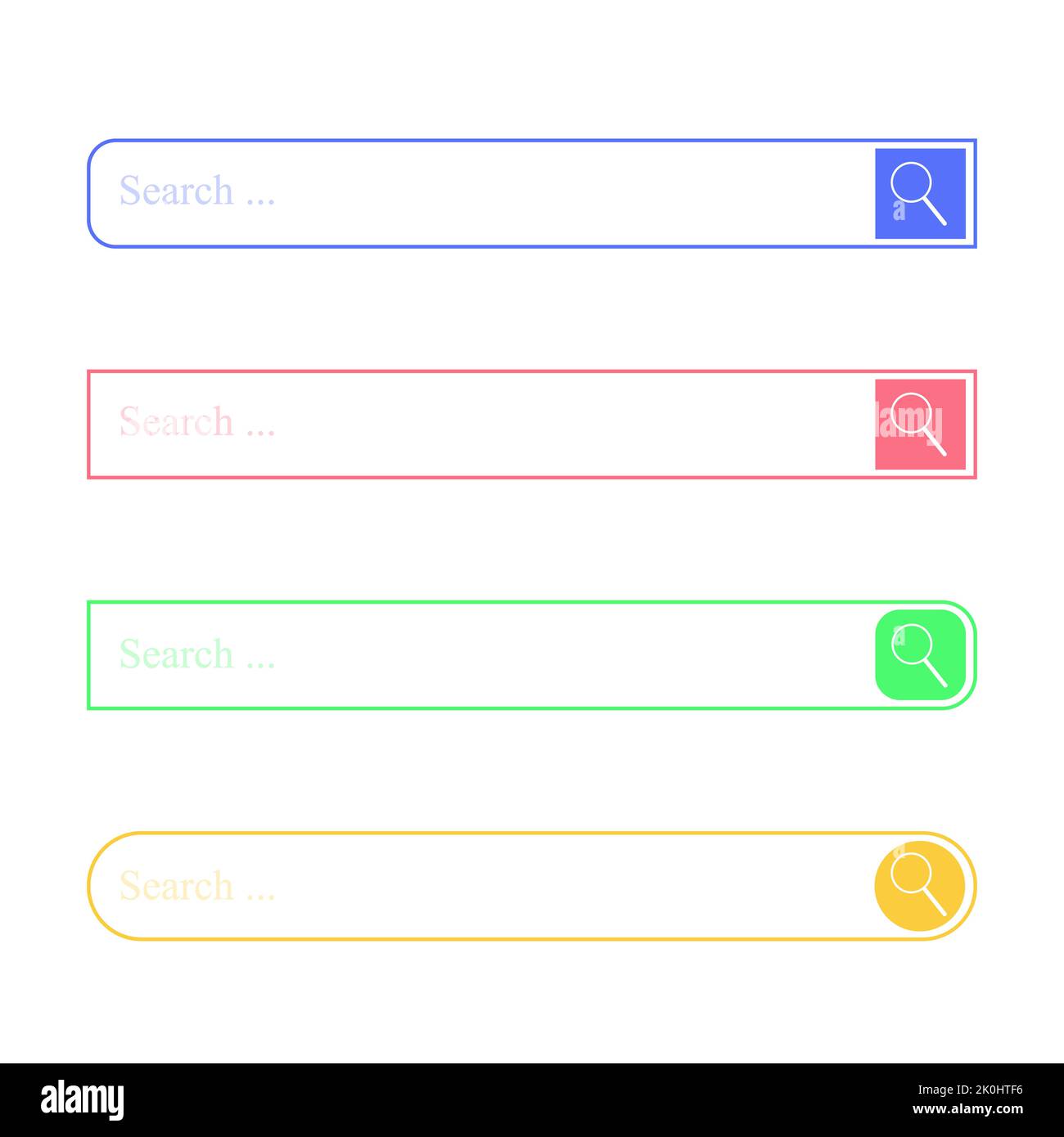 Design-Element für Suchleiste für Website, mobile Apps. Vektorgrafik Stockfoto