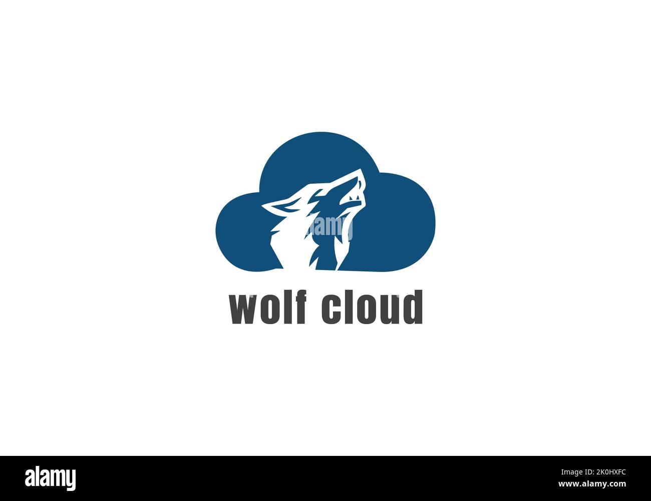 Wolf Cloud Vektor-Logo-Design-Vorlage Stock Vektor
