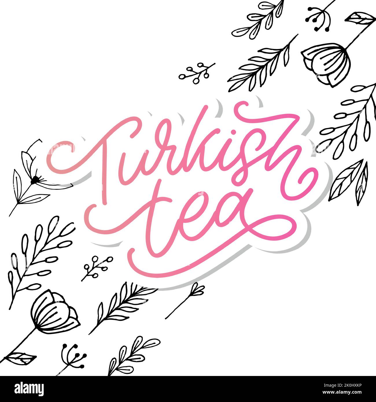 Türkische Traditionen der Teezeremonie. Teezeit. Dekorative Elemente für Ihr Design. Vektor-Illustration mit orientalischen Tasse Stock Vektor