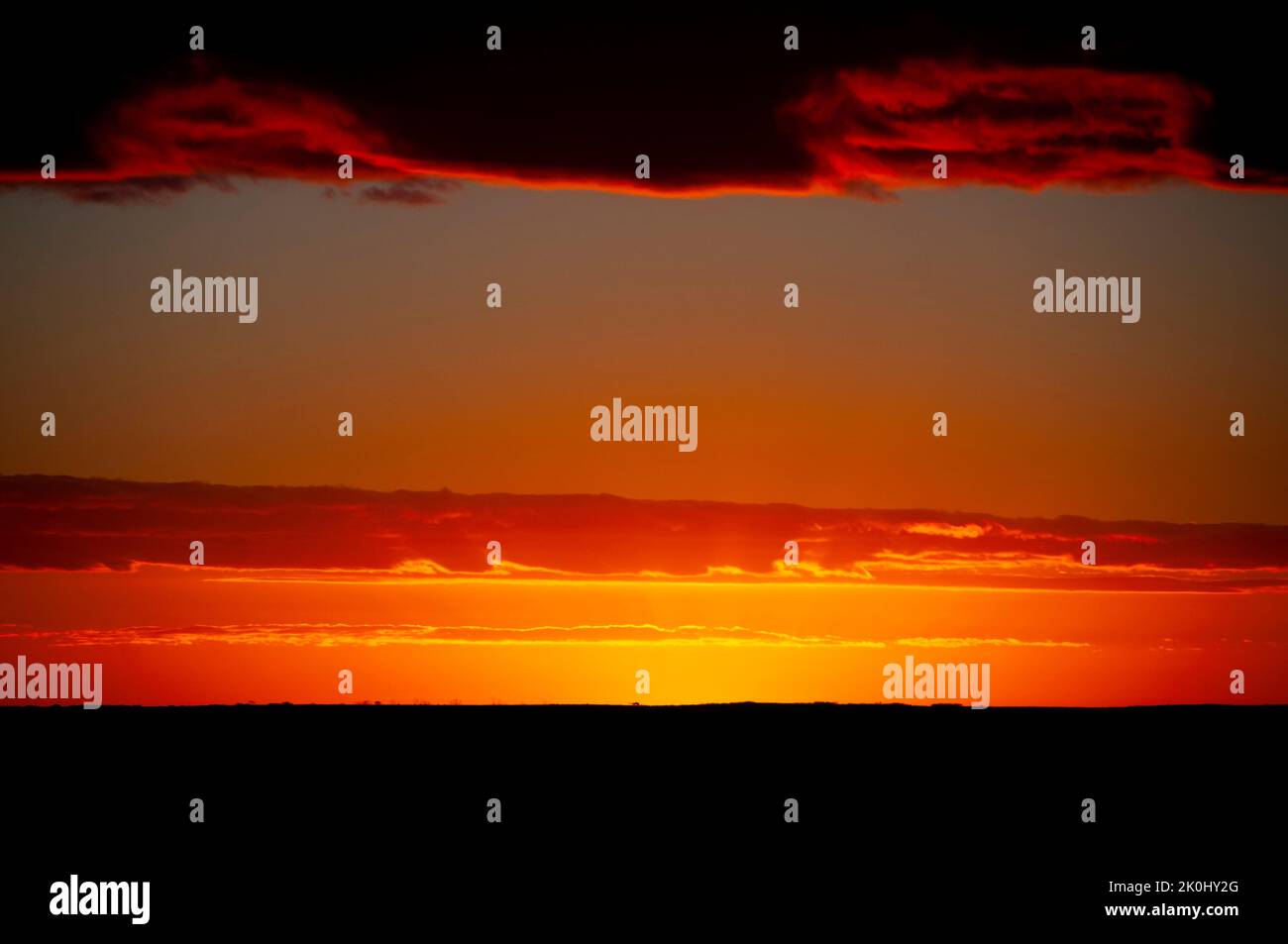 Sonnenuntergang im Outback - Australien Stockfoto