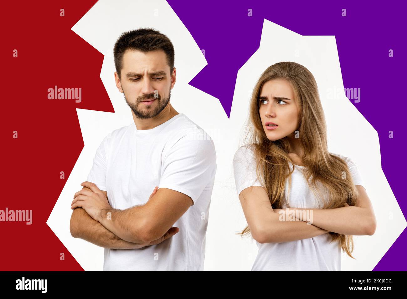 Das Paar argumentierte und übete sich gegenseitig. Stockfoto