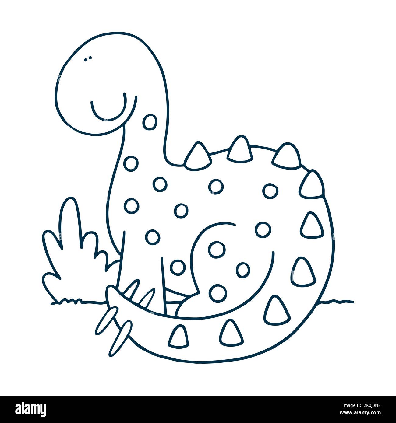 Niedliche Tyrannosaurus Rex isoliert auf weißem Hintergrund. Lustige Dinosaurier t-rex steht auf weißem Hintergrund. T-Shirt-Druck für Kinderkleidung. Vektor-Abb. Stockfoto