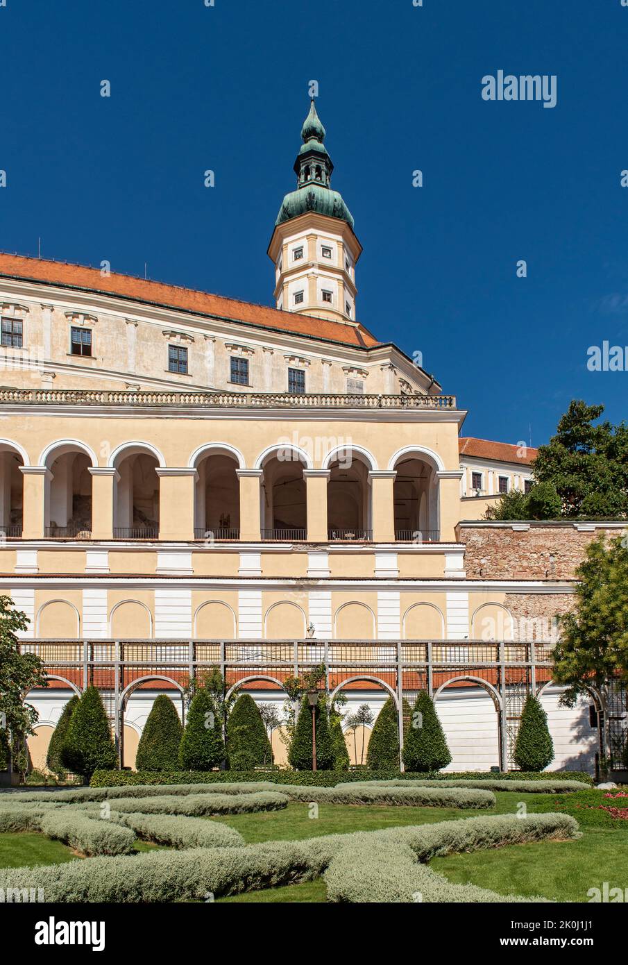 Schlossgärten von Mikulov, Tschechische Republik Stockfoto