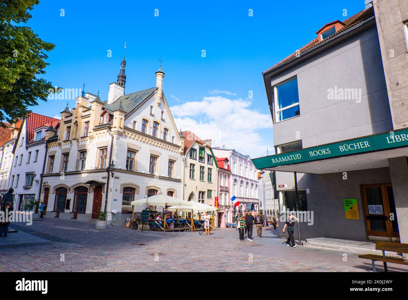 Ecke Kuninga und Harju Straßen, Altstadt, Tallinn, Estland Stockfoto