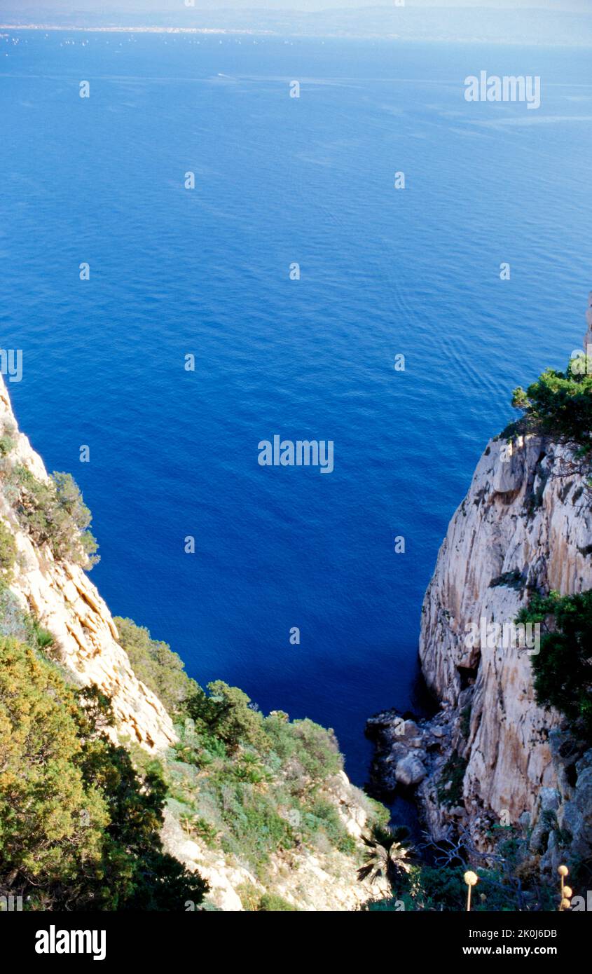 Klippe, Capo Caccia, Sardinien, Italien Stockfoto