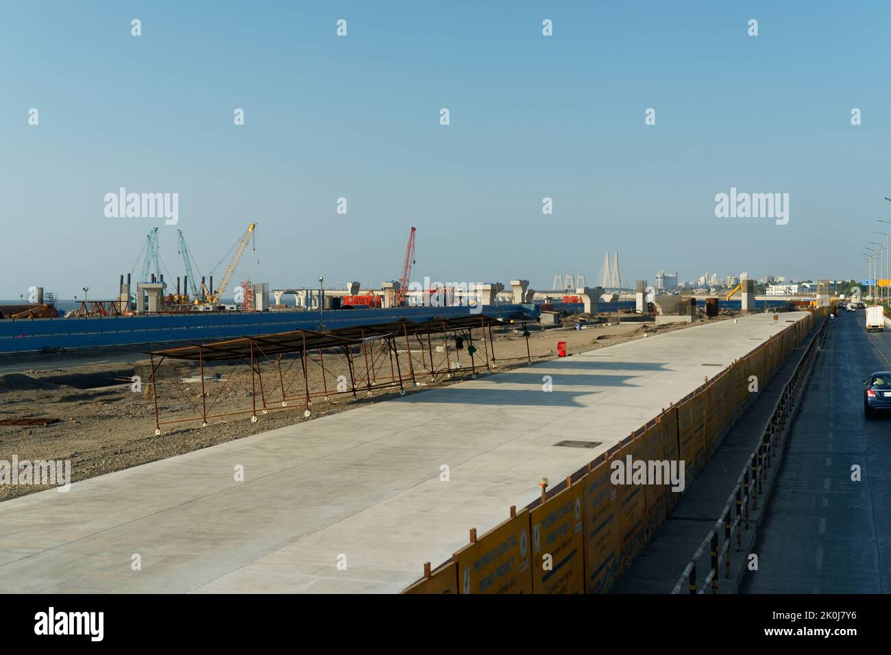 Dramatischer Blick auf die Skyline von Mumbai, Mumbai, Bombay, Maharashtra, Indien, Stockfoto