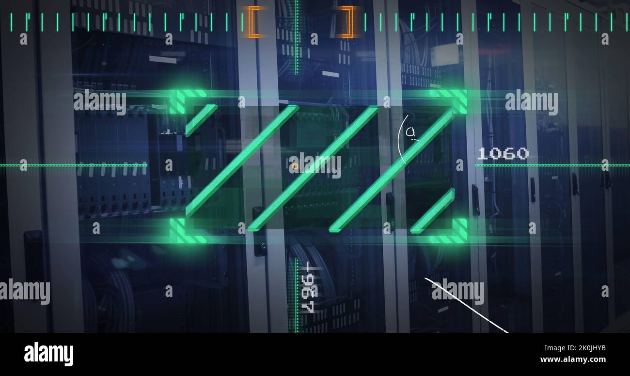 Bild von Statistiken und der Verarbeitung finanzieller Daten über das Stadtbild Stockfoto