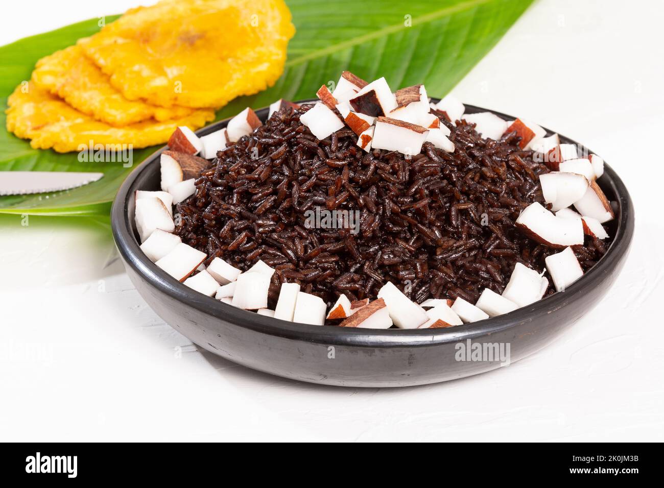 Reis mit Kokosnuss typisches Gericht der Karibikküste Stockfoto