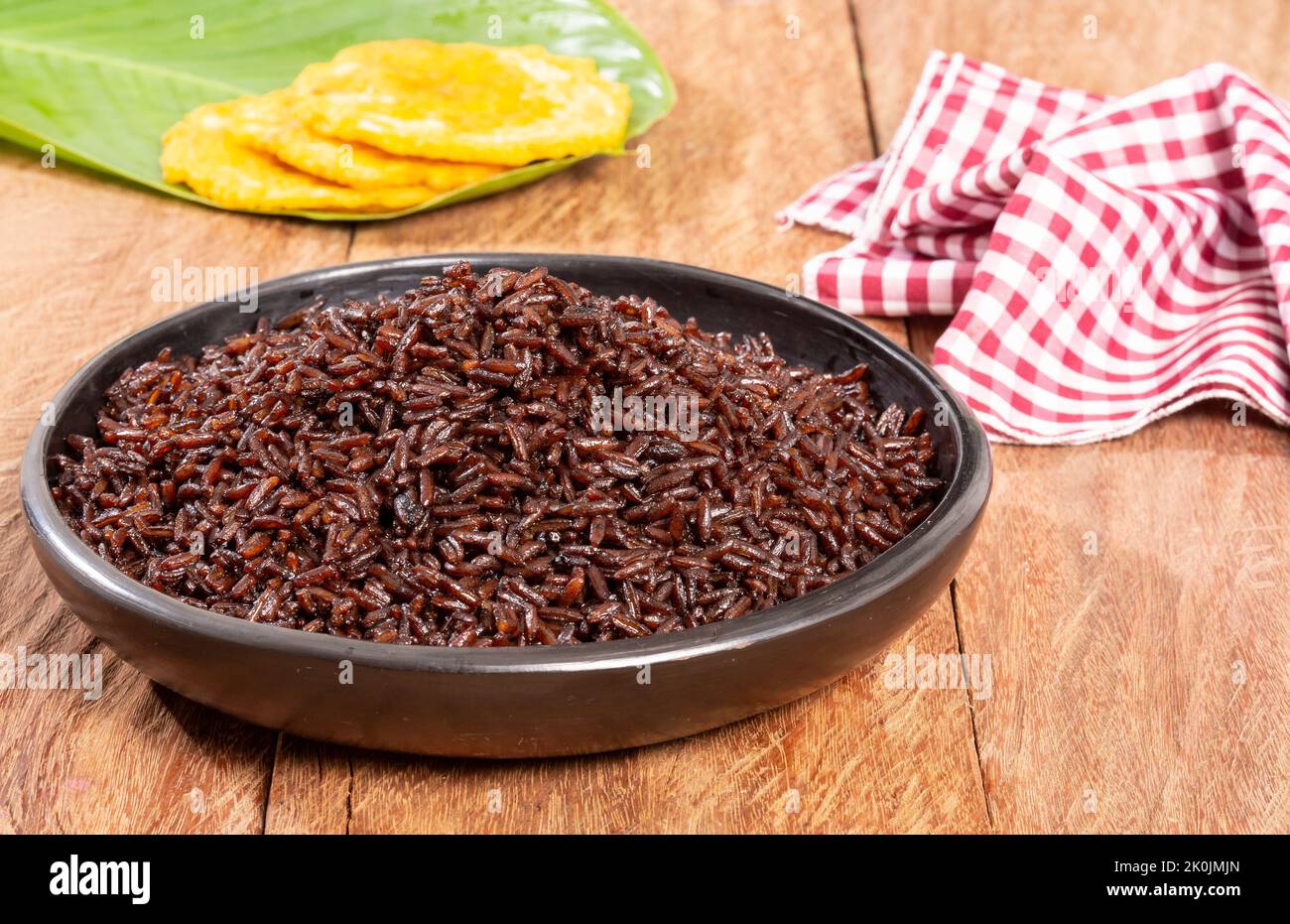 Reis mit Kokosnuss typisches Gericht der Karibikküste Stockfoto