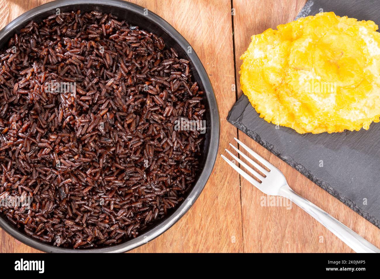 Reis mit Kokosnuss typisches Gericht der Karibikküste Stockfoto