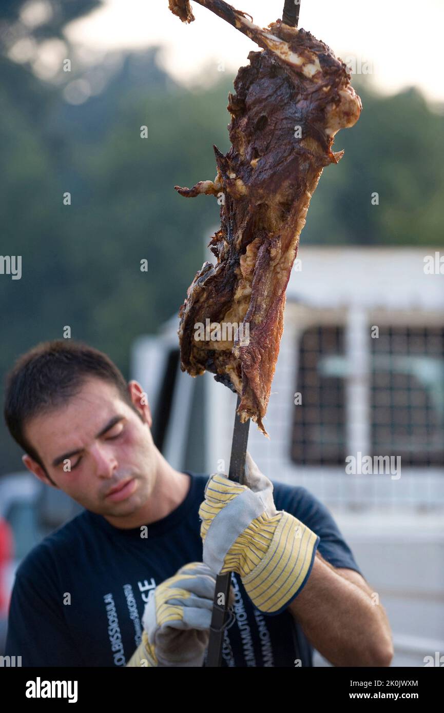 Fest der Ziege, Sagra della capra, Santa Maria Navarrese, Baunei, Ogliastra, Sardinien, Italien Stockfoto