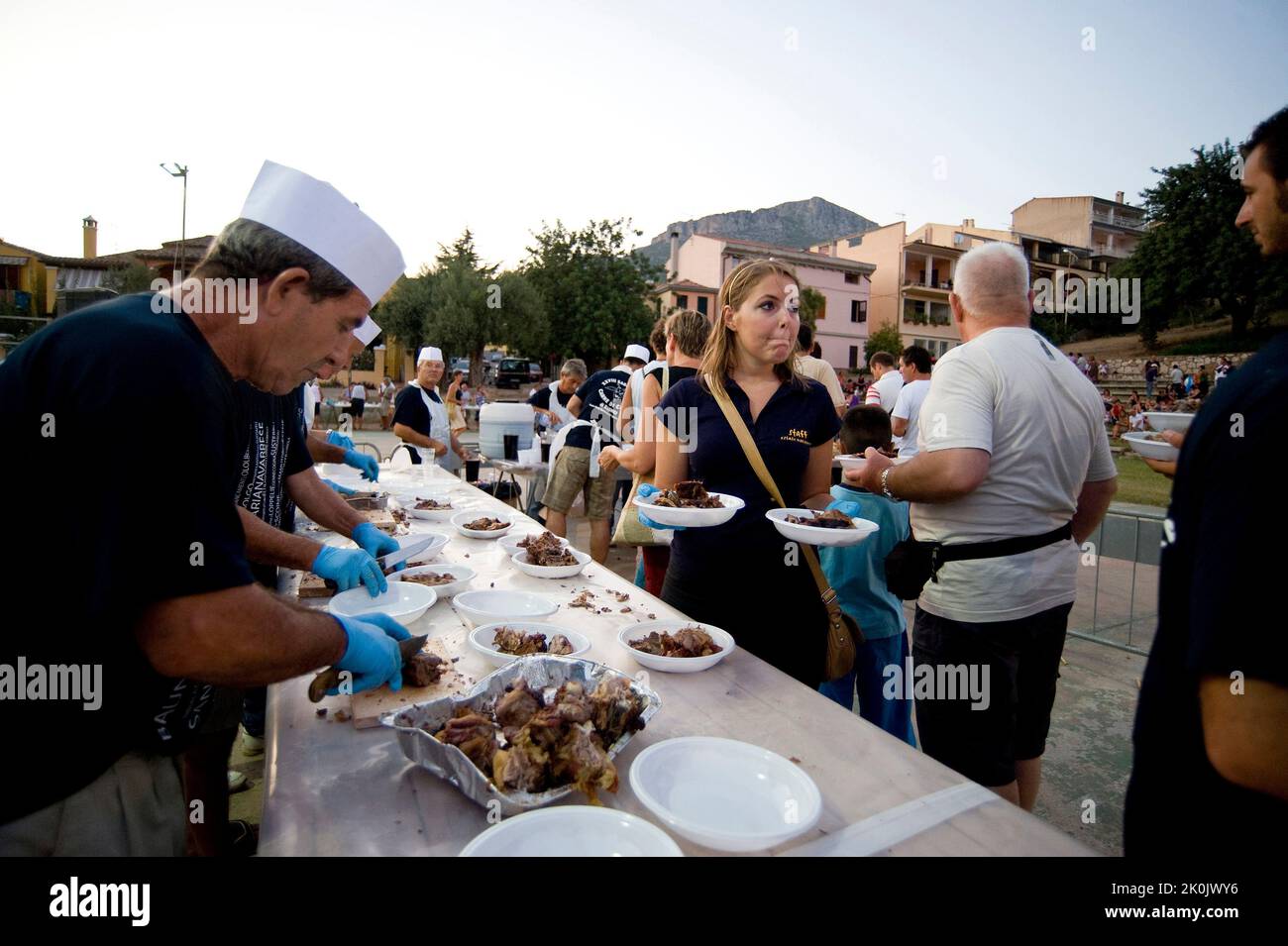 Fest der Ziege, Sagra della capra, Santa Maria Navarrese, Baunei, Ogliastra, Sardinien, Italien Stockfoto