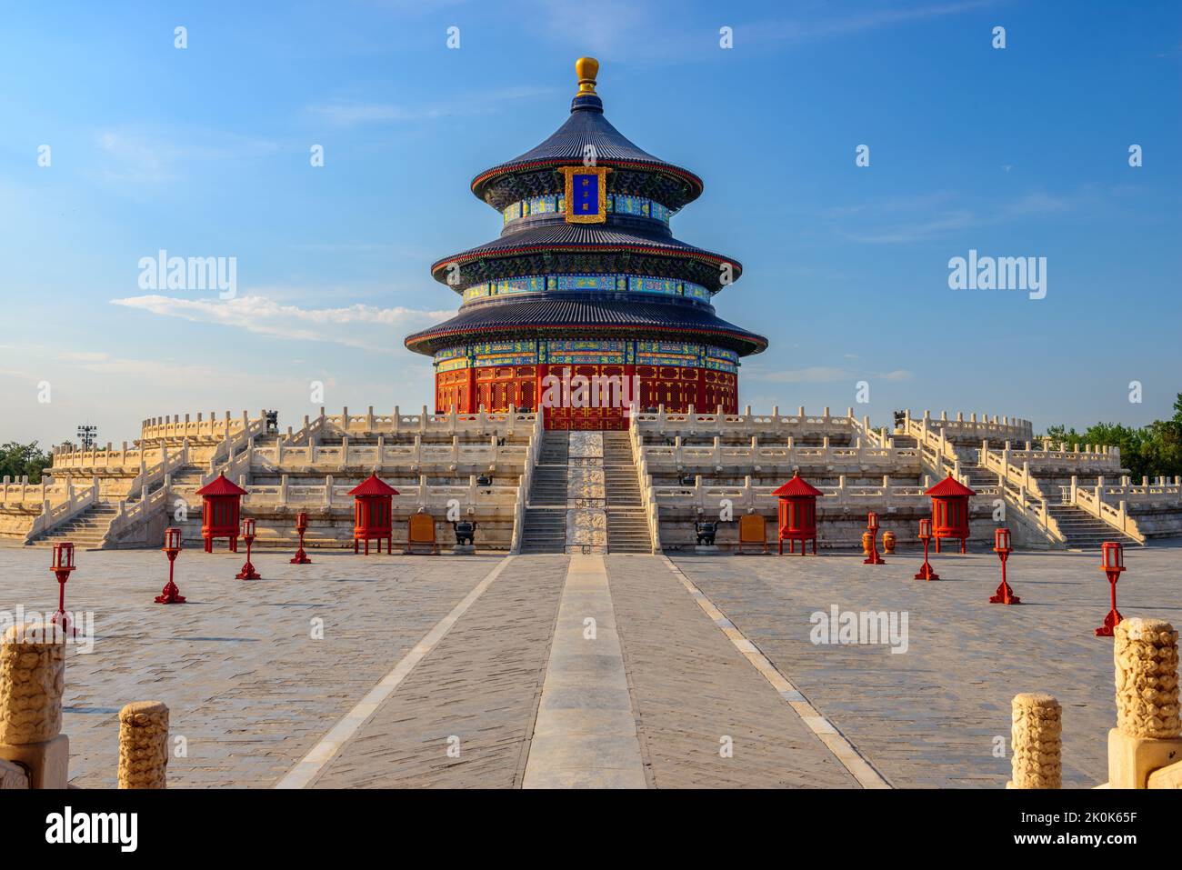 Peking, China am Nachmittag im historischen Himmelstempel. Stockfoto