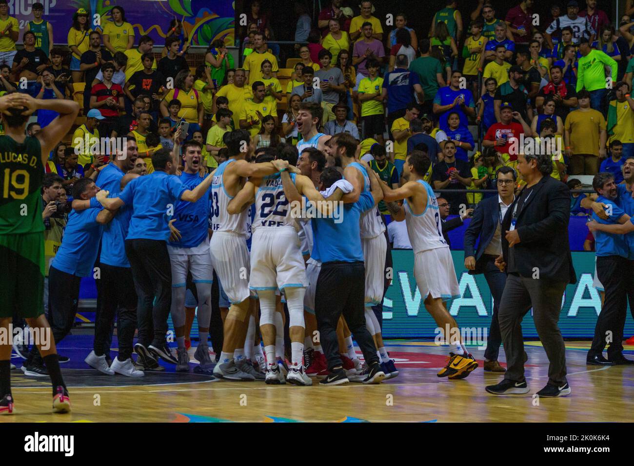 Recife, Brasilien. 11. September 2022. Argentinien schlägt Brasilien 75 x 73 und ist Champion des America Cup der Männer, Americup FIBA 2022, der im Geraldo Magalhães Gym, bekannt als Geraldão Gym, in Recife (PE) ausgetragen wird.Quelle: Marcelino Luis/FotoArena/Alamy Live News Stockfoto