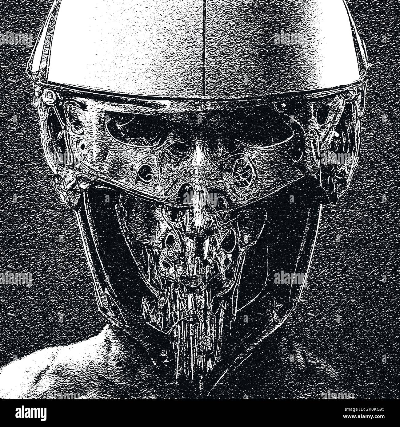 Terminator Gladiator. Künstliche Intelligenz. Werbung für fantastische Filme und Druck. Vektorgrafik. Stock Vektor