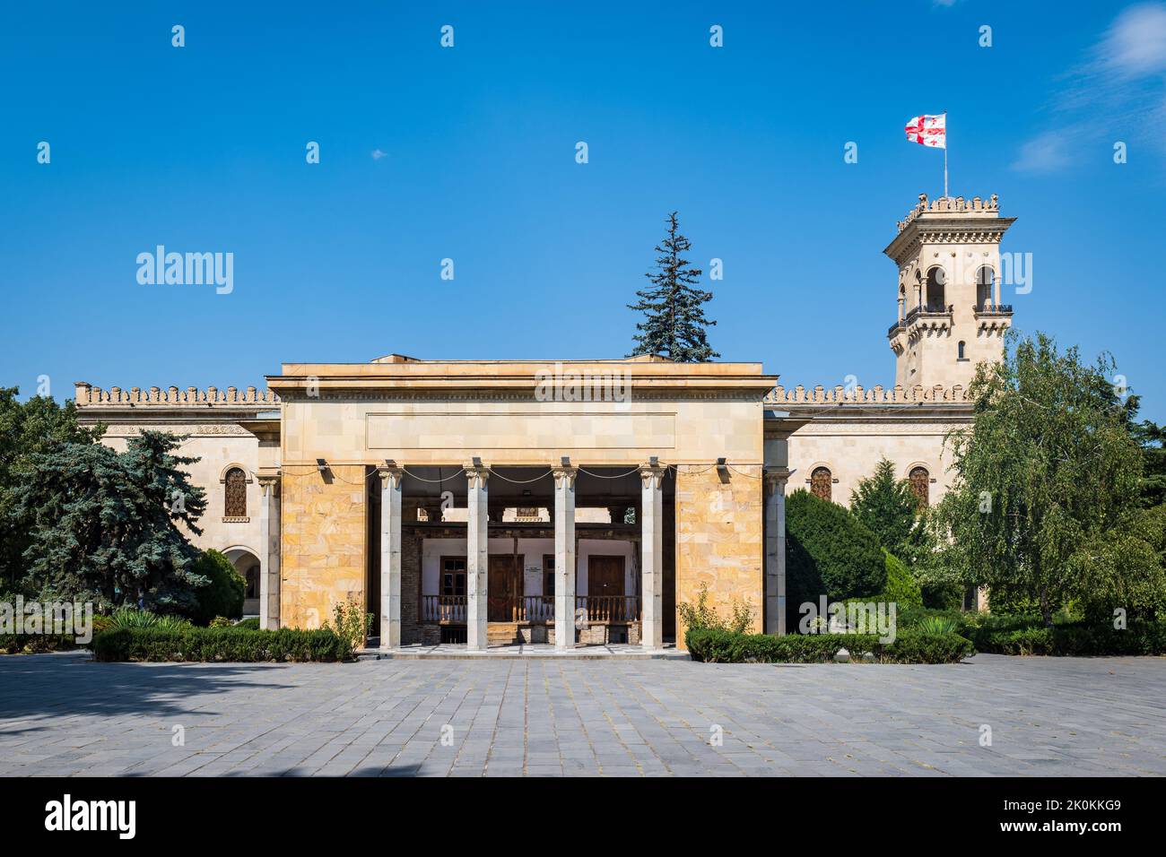 Gori, Georgien - September 2022: Stalin-Museum und sein Geburtsort in Gori, Georgien. Gori ist die Geburtsstadt von Joseph Stalin. Stockfoto