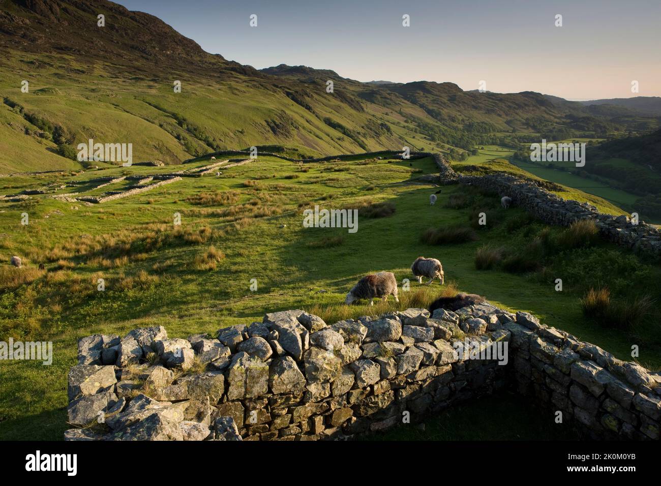 Hardknott Roman Fort, Hardknott Pass, Lake District, Cumbria, England, UK Stockfoto