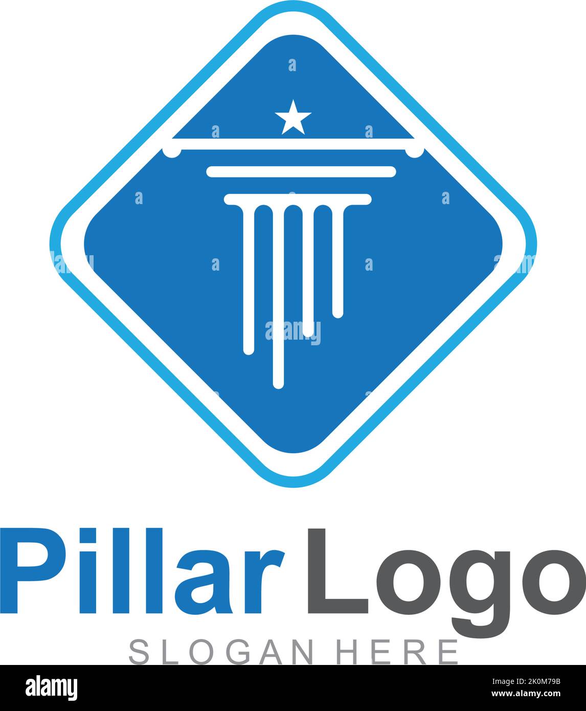 Säulen-Logo-Vorlage, Symbol für die Darstellung von Säulen-Vektorgrafiken Stock Vektor