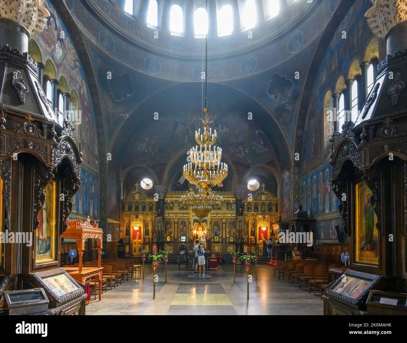 Innenraum der Kirche Sveta Nedelya, Sofia, Bulgarien Stockfoto