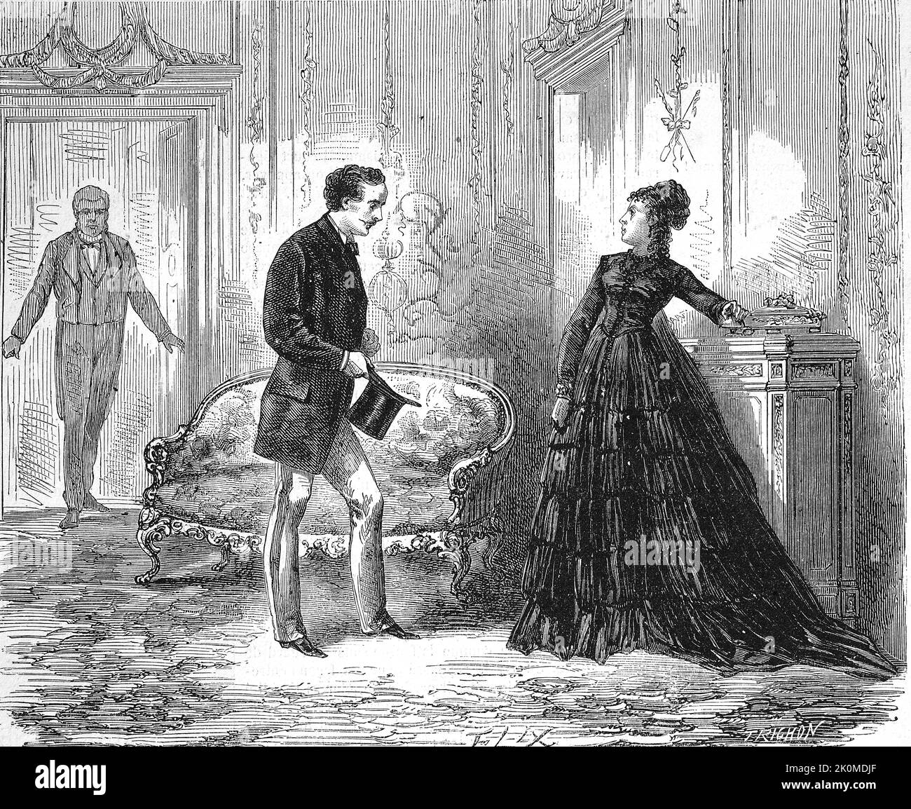 Französisches Theater, von Paul Forestier und Emile Augier, 1868, Frankreich / French Theatre, von Paul Forestier und Emile Augier, 1868, Frankreich, Historisch, digital restaurierte Reproduktion einer Originalvorlage aus dem 19. Jahrhundert, genau Originaldatum nicht bekannt / historisch, digital verbesserte Reproduktion eines Originals aus dem 19.. Jahrhundert Stockfoto