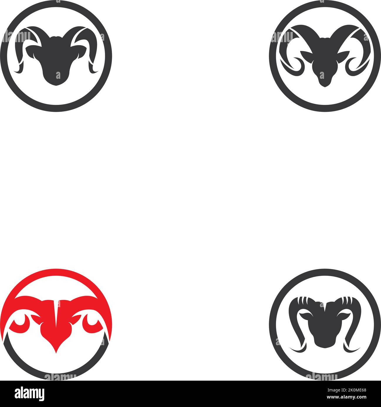 RAM Horns Vector Logo Icons Vorlage Stock Vektor