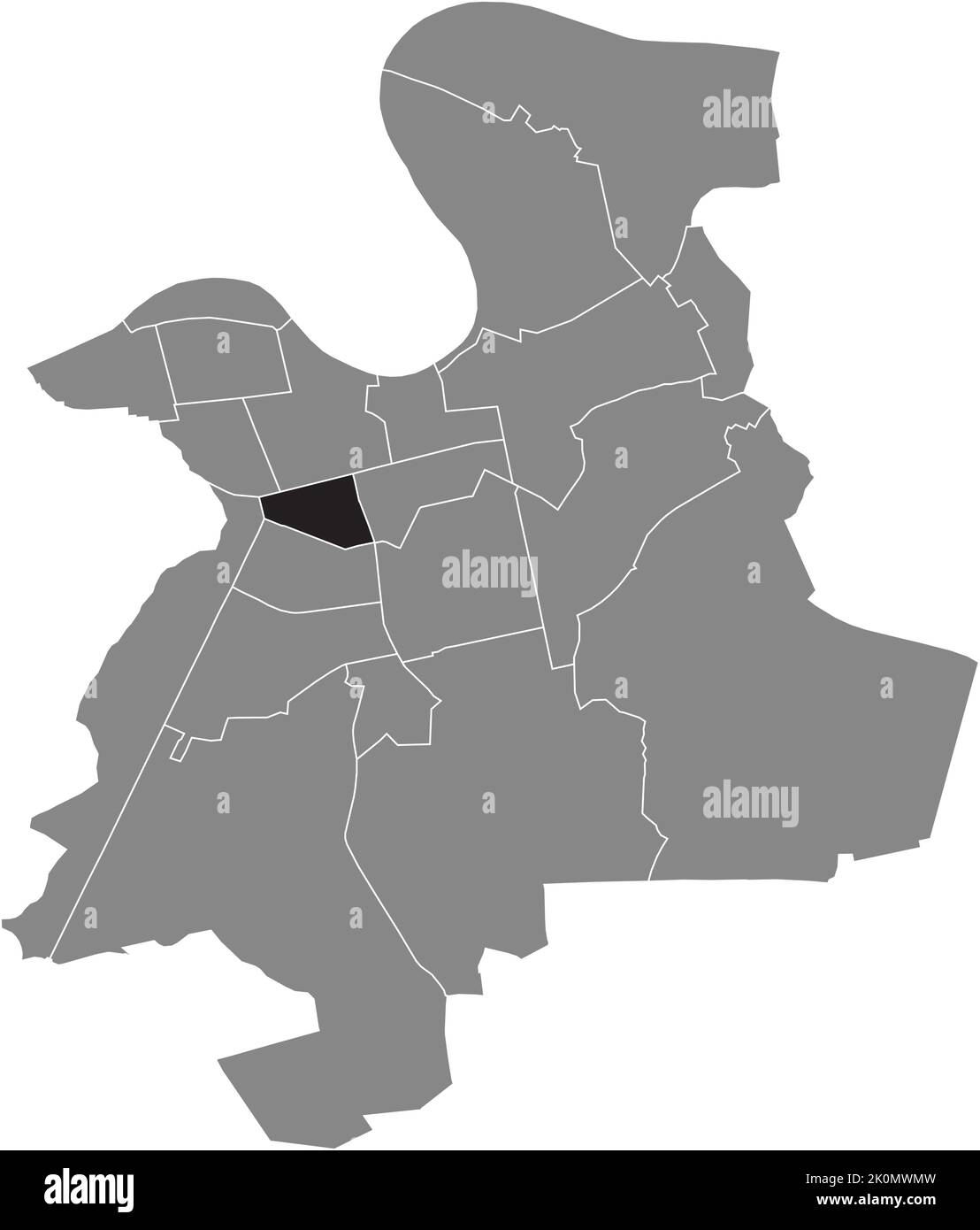 Lageplan des BEZIRKS SENEFELDERQUARTIER, OFFENBACH AM MAIN Stock Vektor