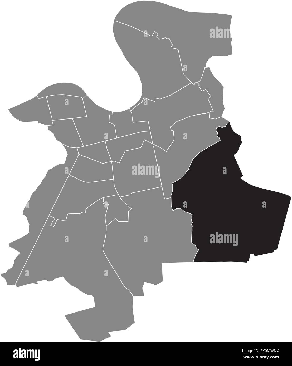 Lageplan des BEZIRKS BIEBER, OFFENBACH AM MAIN Stock Vektor