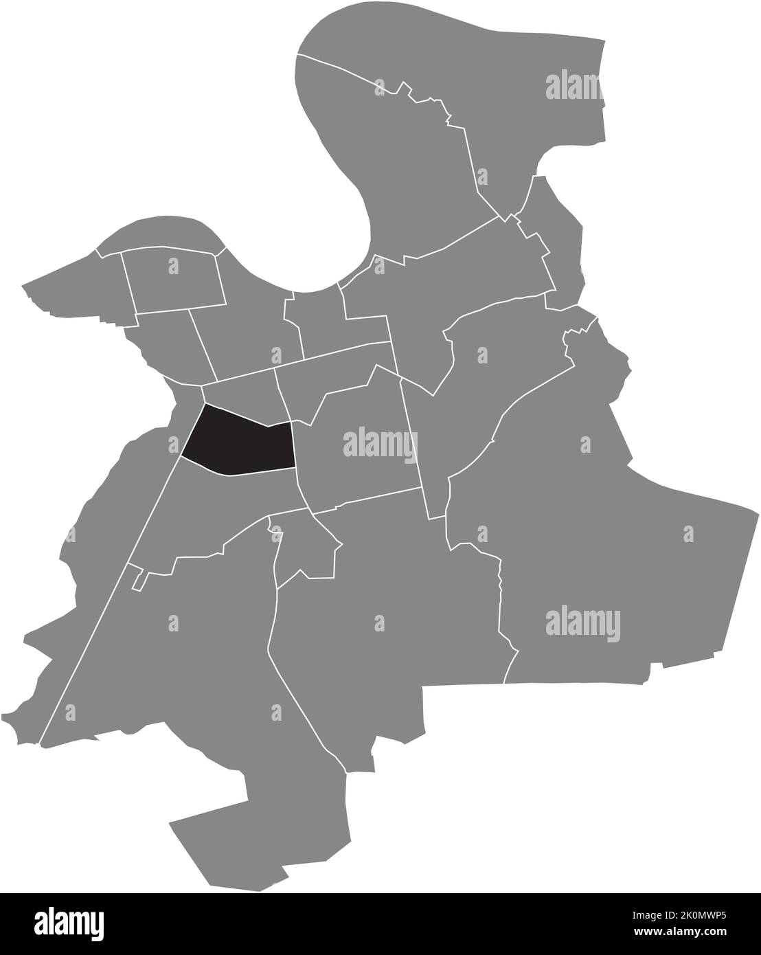Lageplan des STADTTEILS MUSIKERVIERTEL, OFFENBACH AM MAIN Stock Vektor