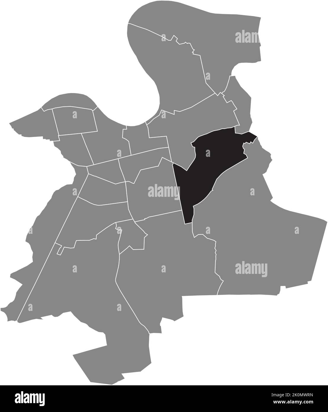 Lageplan des STADTTEILS BIEBERER BERG, OFFENBACH AM MAIN Stock Vektor
